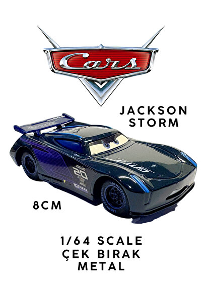 CARS Şimşek Mcqueen Jackson Storm Metal Çek Bırak Oyuncak Araba 8cm 1/64