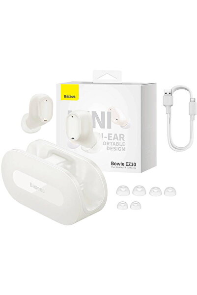 Baseus Bowie EZ10 Bluetooth 5.3, 25 de ore autonomie, Alb
