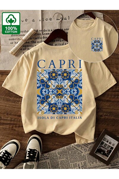 PENTHİLUS تي شيرت رجالي بأكمام قصيرة من Floral & Text مطبوع – 100% قطن، كاجوا...