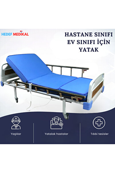 HEDEF MEDİKAL 2 Motorlu Tabanca Korkuluklu Hasta Karyolası