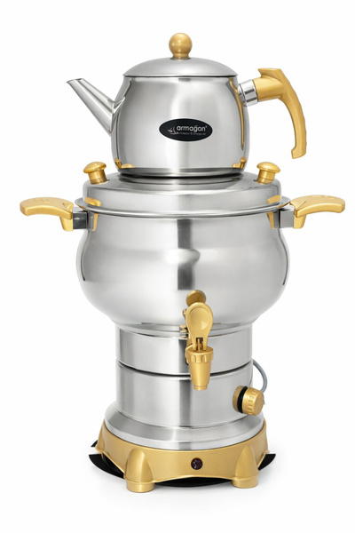 Armağan Elit Electric Samovar - 4.5 Liters - Gold Yellow Hardware - 430 Quali...