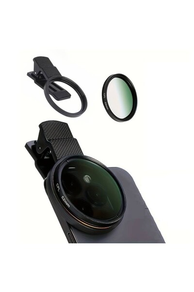 maetheus 52mm Ultra Clear CPL Polarize Filtre Klipsli Telefon Lens Yansıma Az...