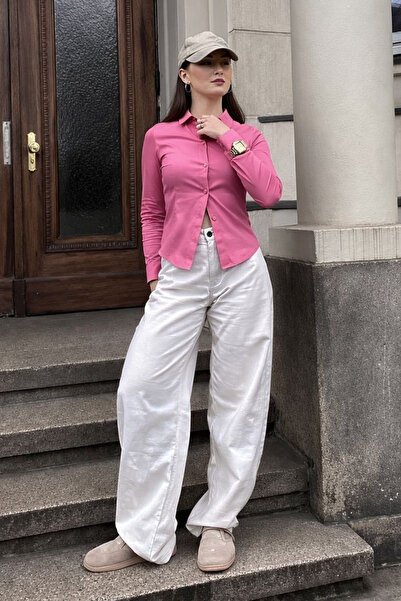 Seeh Pink Long Sleeve Fitted Shirt Sh356