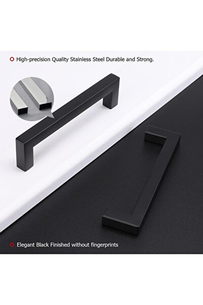 LONTAN Set de 5 Maner mobila, sertar Lontan, negru, 172mm (160mm), J12BK160