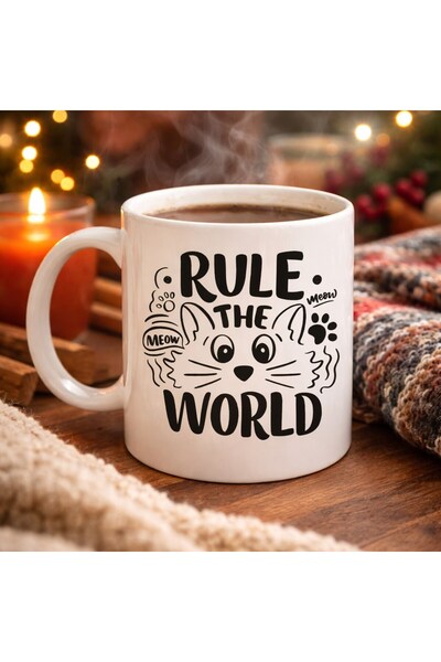 sylar كوب قهوة من البورسلين بنمط القطط من رول ذا وورلد موديل 61 مع شكل قطة لطيفة