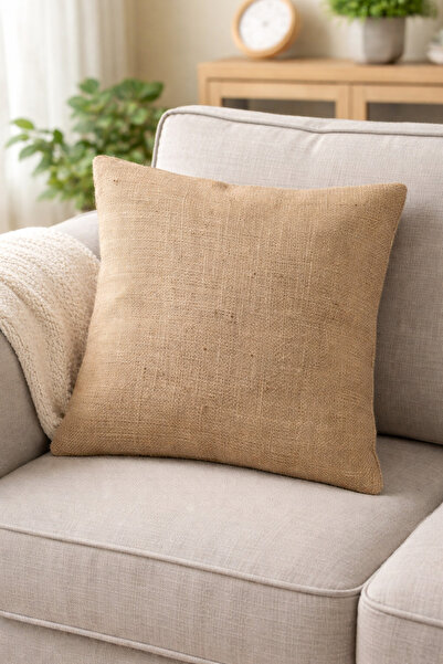 KÜTÜKhouse وسادة من الجوت الطبيعي مع حشوة داخلية 20x20 سم