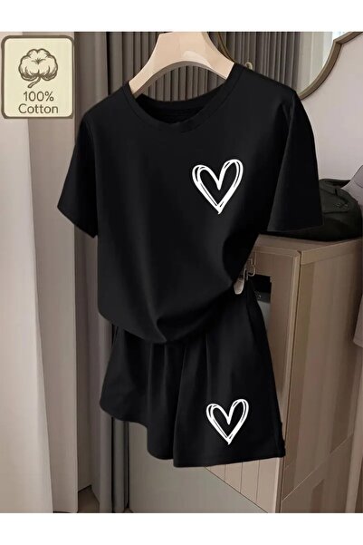 ELAN WEAR Women's Printed T-Shirt Shorts 2-Piece Set Oversize - First Class Q...