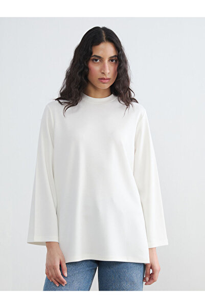 LC Waikiki Tunica de damă Ecru guler rotund Soft Touch