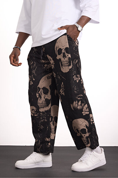 FG KONNİCHİWA Kurukafa Unisex Ethnic Patterned Elastic Waist and Cuffs Pocket...