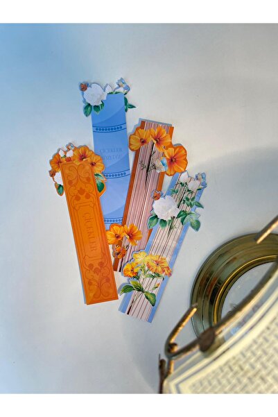 tinystoriestr Bookmarks - Flower & Butterfly Themed Special Cut Set of 4 (wit...
