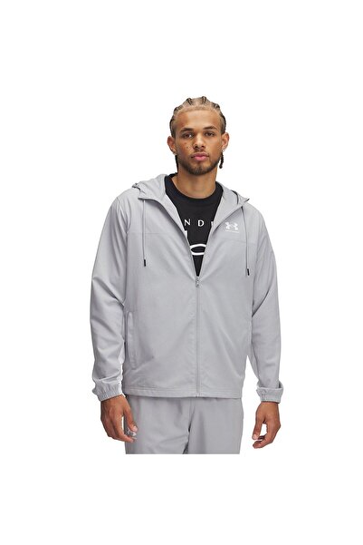 Under Armour Rival Woven Men's Gray Hooded Windbreaker