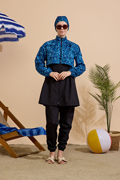 GAVLİA Women's Hijab Swimsuit 3-Piece Set Full Coverage Zippered..