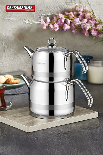 FeyzaDesign Şık ve dayanıklı büyük boy çaydanlık takımı, pratik kullanım sağlar