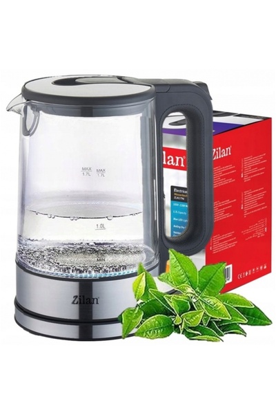 Zilan Electric kettle with blue LED ZLN1796, 1.7L, 2200W, transparent glass, ...