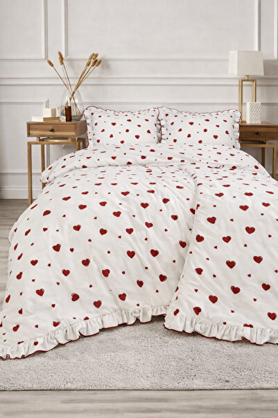 moon secret tekstil Double Duvet Cover Set 100% Cotton Cotton Pieces with Hea...