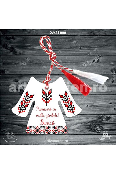 LimArt Traditional egg-shaped martisor, with string, for grandma, 5.30 cm x 4...