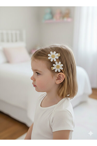 TrendCraft Papatyalı Glitter Payet 2’li Klips Toka