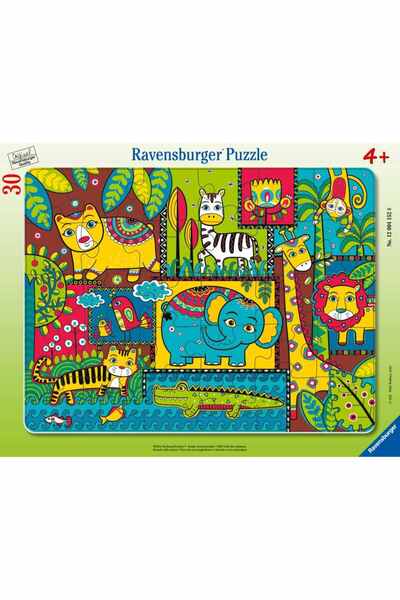 RAVENSBURGER 30 Piece Frame Puzzle - Cheerful Mixture of Animals (Ravensburge...