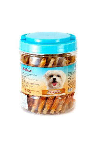 Biodog RECOMPENSE PENTRU CAINI BATON NATUR CU PIEPT DE PUI 500GR/CD-01H
