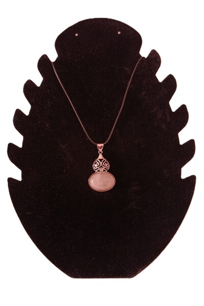 No Label Wu Lou pendant with pale pink crystal