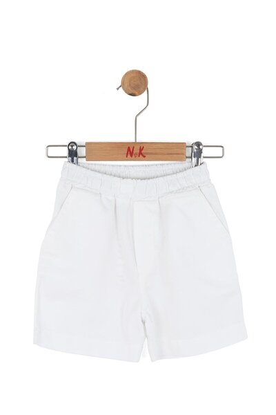 nk kids Baby Boy 1-4 Years Elastic Waist Tencel Shorts White