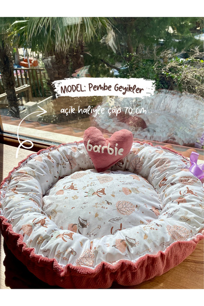 Ören Pati Pet Store İsme Özel Yastıklı Şeker Pembe Geyikli (70 CM) Büyük Boy ...