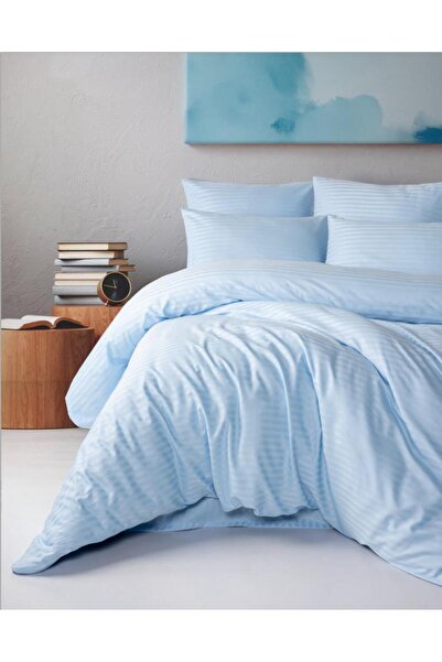 Madame Cotton Cotton Satin Single Duvet Cover Set with Elasticated Sheets (93...
