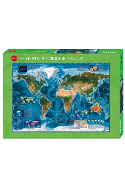 Heye Παζλ - Δορυφορικός Χάρτης του κόσμου, 2000 κομμάτια (57753)