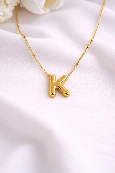 Archhazel Jewelery K Letter Balloon Model Steel Necklace