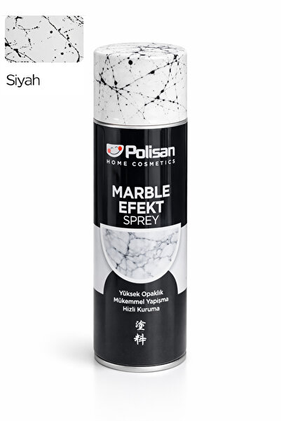 Polisan Marble Effect Sprey Boya 400 ml Siyah Mermer Efekt- Seramik Metal Ahş...