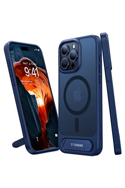TORRAS iPhone 15 Pro Max Case - Pstand - Navy Blue