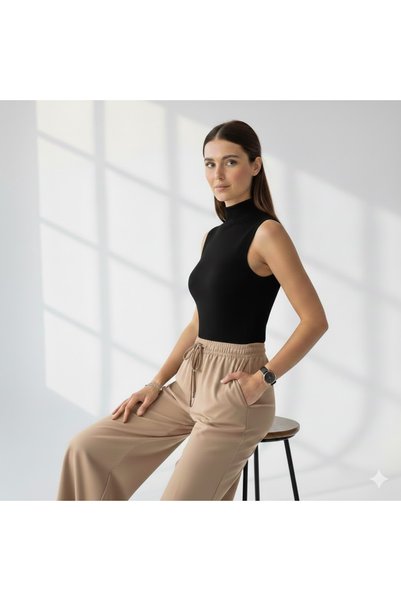 LAVİNİM Women's Sleeveless Half-Throat Body