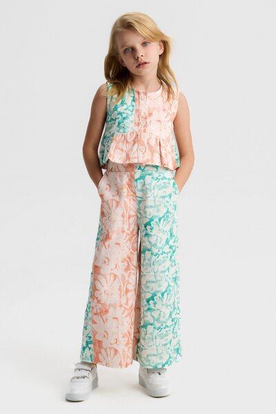 nk kids Girl Child 4-8 Years Ethnic Pattern Palazzo Pants Mint