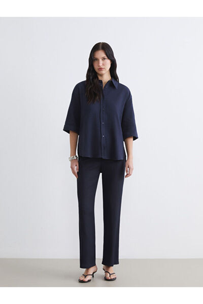 LC Waikiki Rmz Gi̇yi̇m Farkiyla Women's Textured Pants with Waist Cord