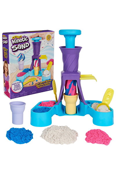Spinmaster Spin Master Kinetic Sand - Stație de înghețată moale, Nisip de joa...