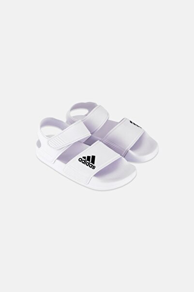 adidas Kids Boy Adilettte Velcro Closure Sandal, White
