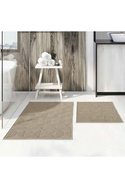 Larissmoon Loomx Bath Mat Set of 2 Washable Woven Surface Non-Slip Sole Toile...