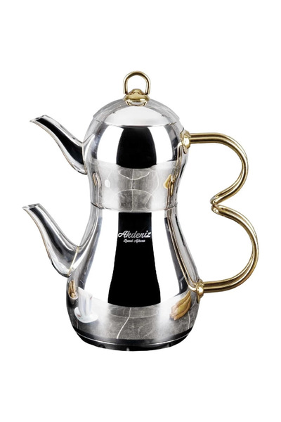 FeyzaDesign Kendinden Süzgeçli Aile Boyu Çaydanlık, Metal Kulplu, Şık ve Daya...