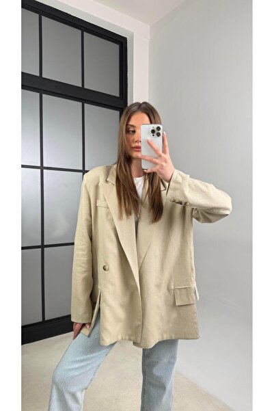 Gaus Taş Keten Blazer Premium Ceket GAUS-01115
