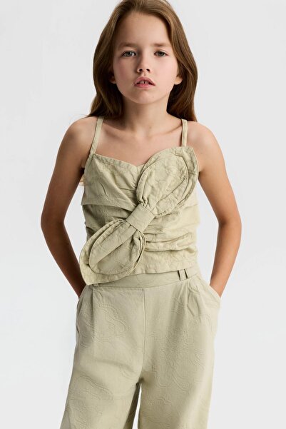 nk kids Girl Child 8-14 Years Old Bow Detail Rope Straps C Cropped Water Green