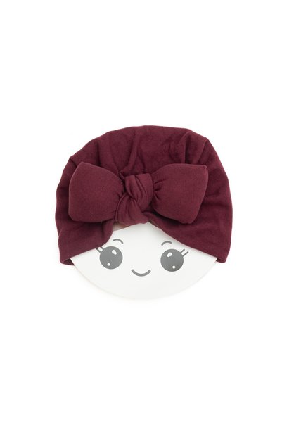 melvelo Turban pentru bebeluși cu fundă, cașmir, Melvelo, Soft - Ruby 0-2 ani