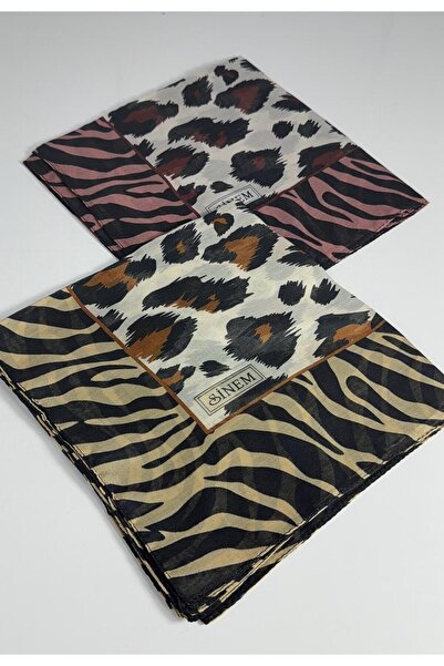 Sinem İndia L Leopard Printed 2-Pack Scarf -6294-15