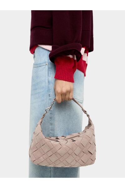 PARFOIS Kadın Deri Efektli Örme Çapraz Askılı Çanta