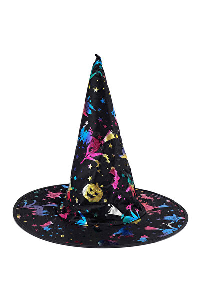 ACTION ONE Eventy dark Halloween witch hat, 37 cm, multicolor