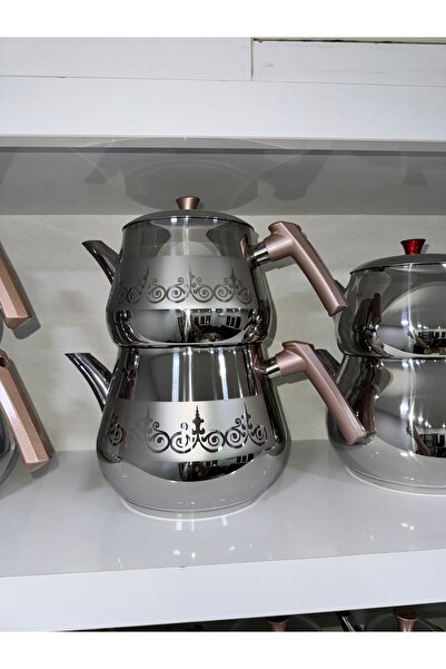 FeyzaDesign Şık Bakalit Saten Mini Boy Çaydanlık, Dayanıklı ve Kullanışlı Tas...