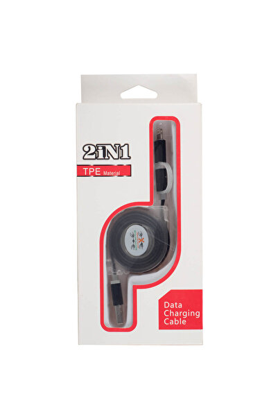 ACTION ONE Cablu de date/incarcare microUSB extensibil + Adaptor PNY tip Ligh...