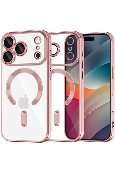 Techsuit Case for iPhone 17 Pro Max - Luxury Crystal MagSafe - Pink