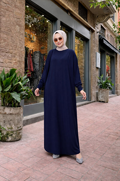 comstar Ženska premium udobna duga molitvena haljina u tamnoplavoj boji