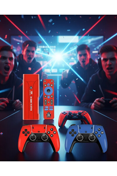 UCUZTEKNO Retro Android Game Stick 64GB 10K HD Çift Kişilik Oyun Konsolu