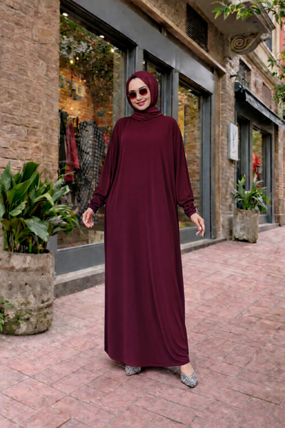 comstar Ženska premium udobna duga burgundsko crvena molitvena haljina